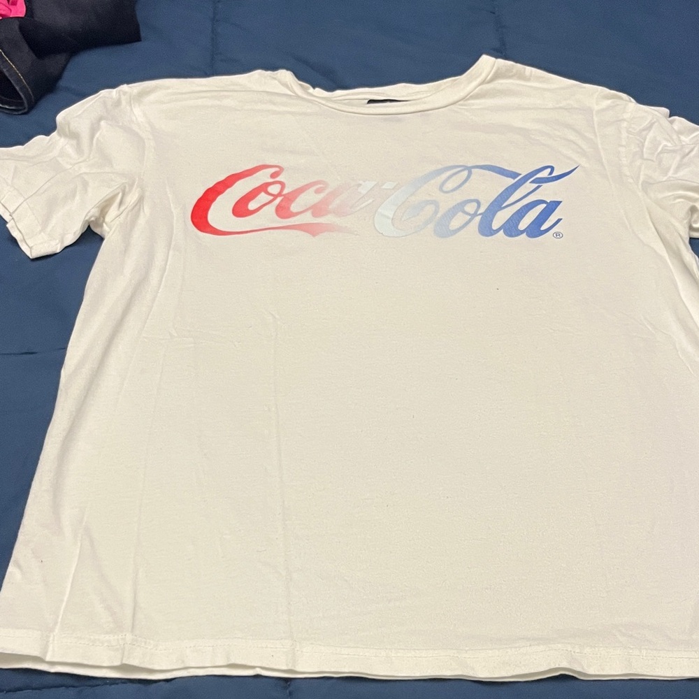 Coca-Cola Gradient Logo White Tee NWOT